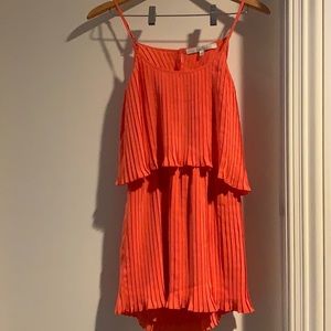 Lovers + Friends Orange Pleated dress